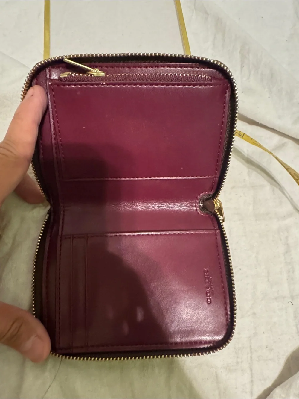 Coach Signature Zip Card Wallet with Colorful LOVE Graphic - Pink/Purple/Blue
